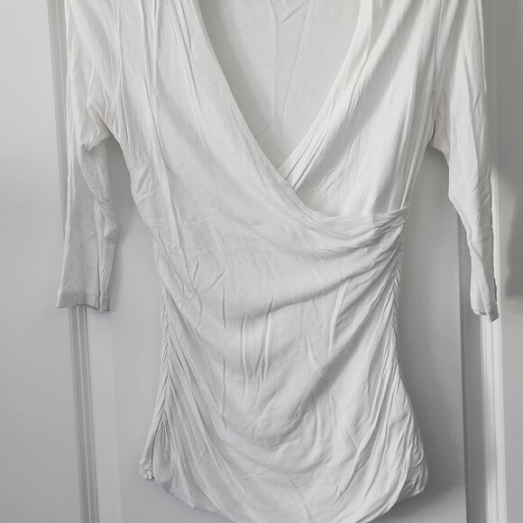 H&M White Wrap Work Blouse - Picture 3 of 3